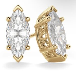 14k yellow gold 1/4” moissonite diamond studs